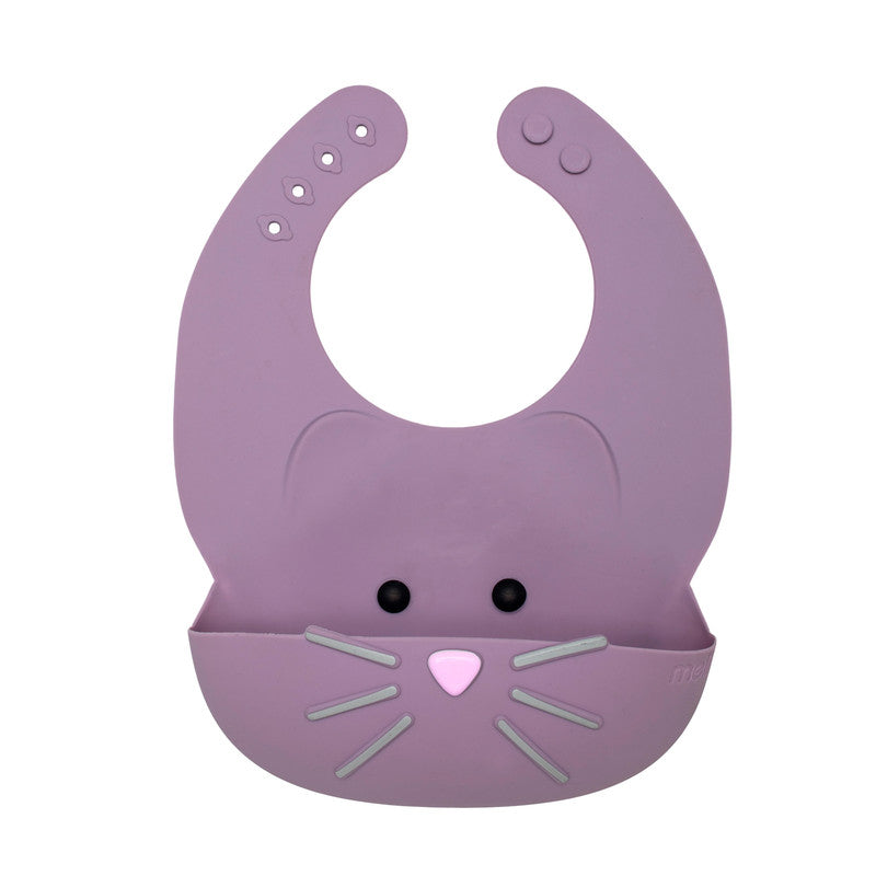 Melii Silicone Bib - Purple Cat - Laadlee