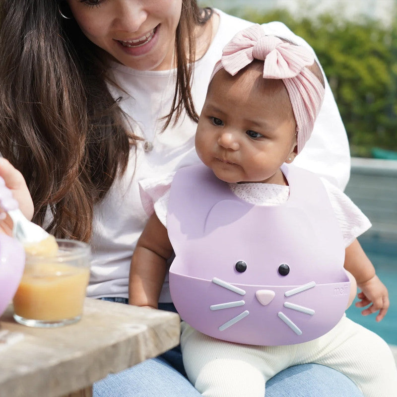 Melii Silicone Bib - Purple Cat - Laadlee