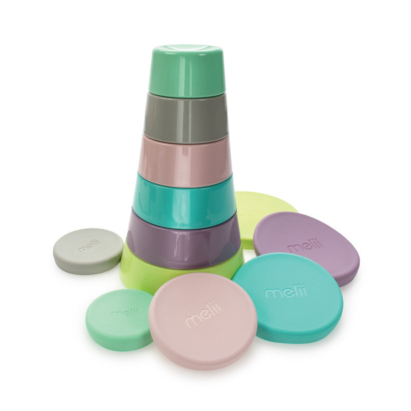 Melii Stacking & Nesting Containers With Silicone Lids - 6pcs - Laadlee