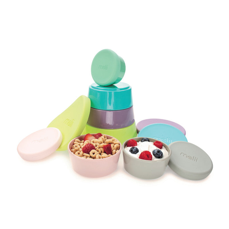 Melii Stacking & Nesting Containers With Silicone Lids - 6pcs - Laadlee