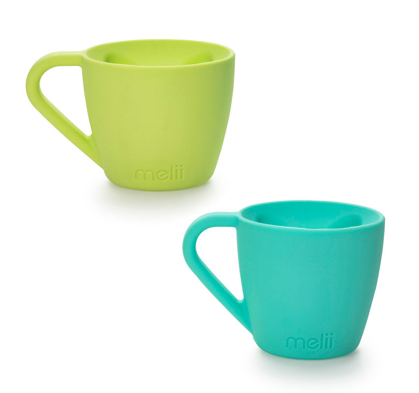 Melii Silicone Bear Mug 2 Pack - Mint & Turquoise - Laadlee