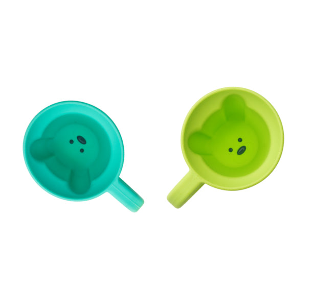 Melii Silicone Bear Mug 2 Pack - Mint & Turquoise - Laadlee