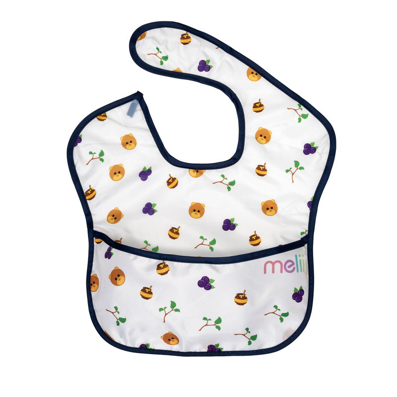 Melii Fold Up Bib With Scoop  - Bear (2pcs) - Laadlee