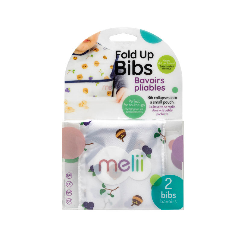 Melii Fold Up Bib With Scoop  - Bear (2pcs) - Laadlee