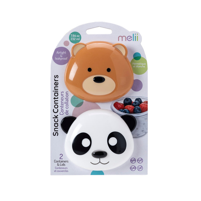 Melii Snack Container 2pcs - Bear & Panda - Laadlee