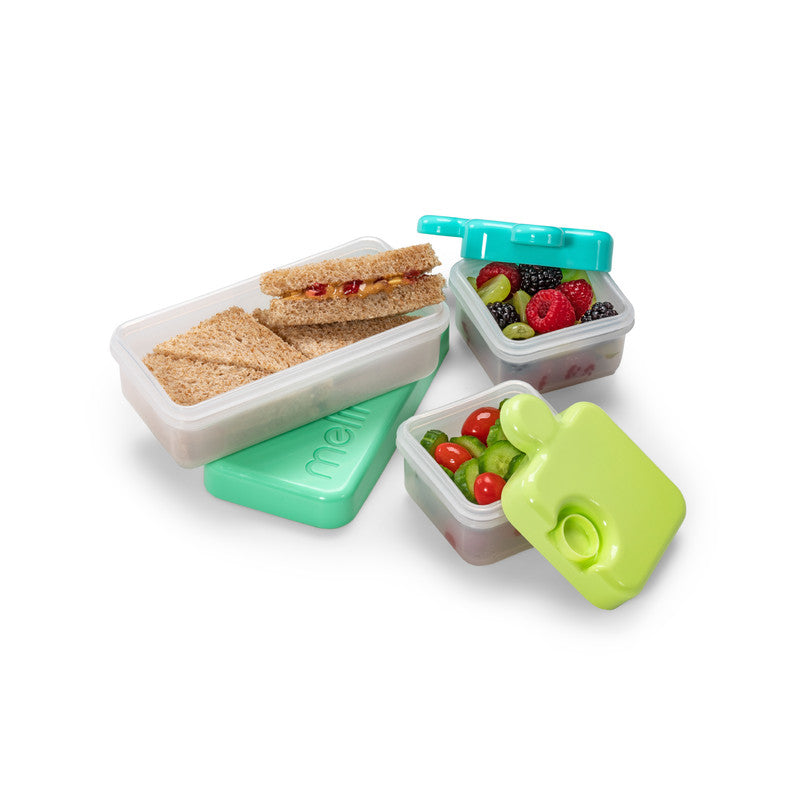 Melii Puzzle Food Container - Lime, Turquoise Green - Laadlee