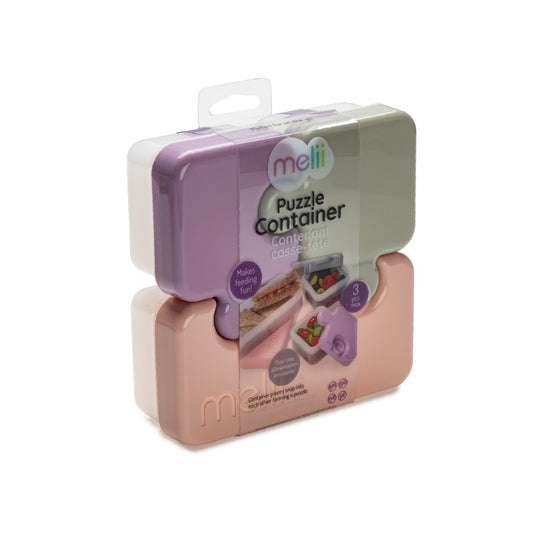 Melii Puzzle Food Container - Pink, Purple, Grey - Laadlee