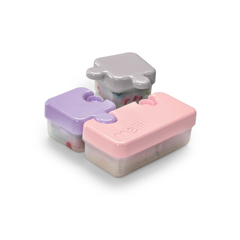 Melii Puzzle Food Container - Pink, Purple, Grey - Laadlee