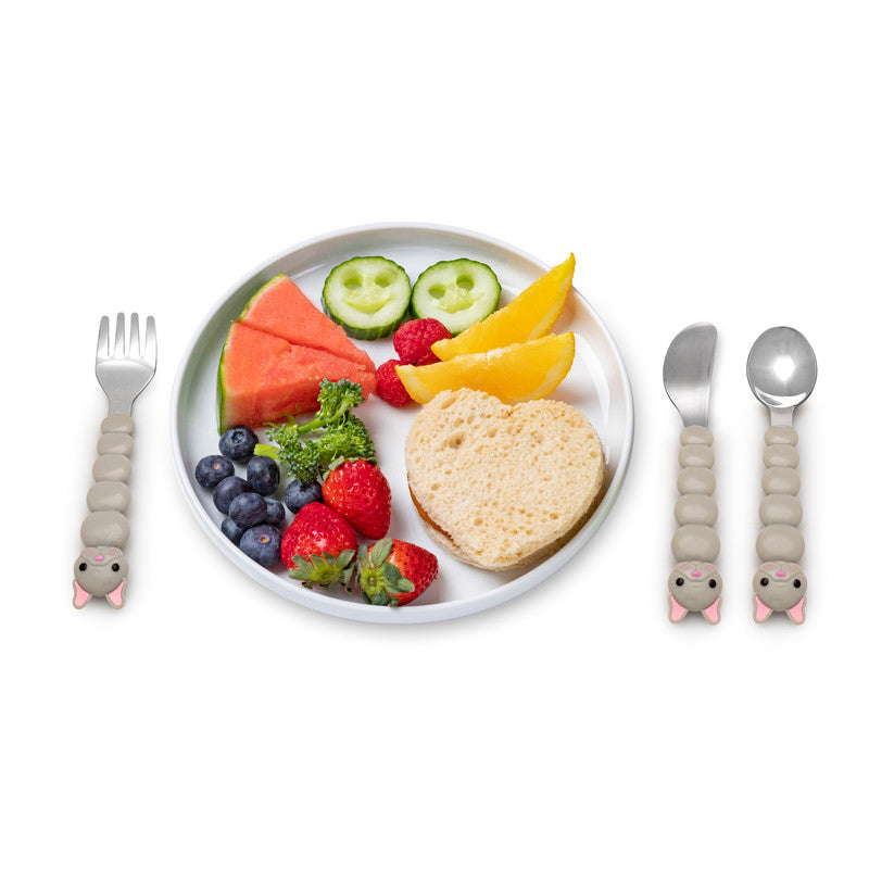 Melii Utensil Set - 2 pcs - Cat & Bulldog - Laadlee