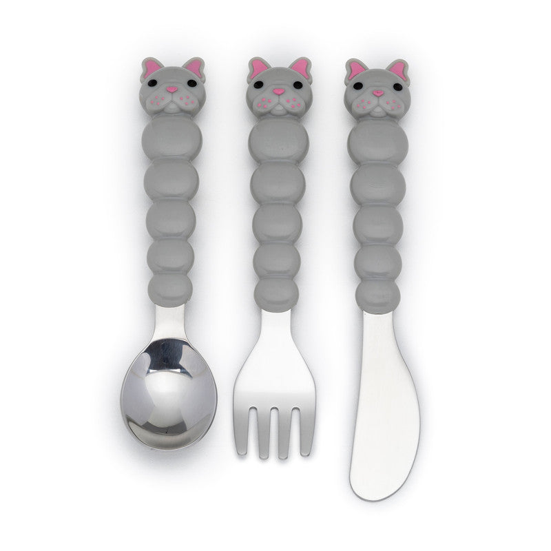 Melii Utensil Set - 2 pcs - Cat & Bulldog - Laadlee