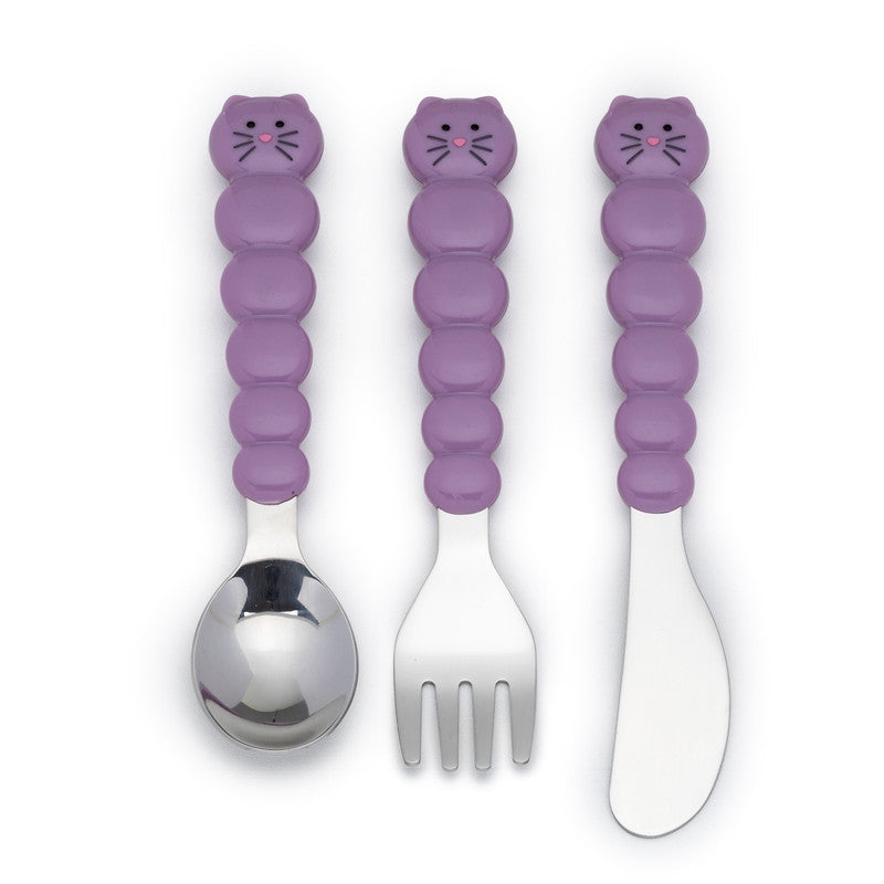 Melii Utensil Set - 2 pcs - Cat & Bulldog - Laadlee