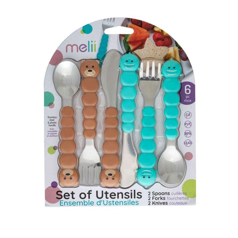 Melii Utensil Set - 2 pcs - Bear & Shark - Laadlee