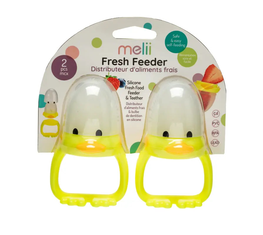 Melii Fresh Food Feeder - Yellow Duck (2 pcs) - Laadlee