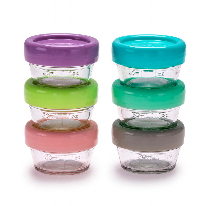 Melii Glass Food Storage Container 2oz - 6pcs - Laadlee