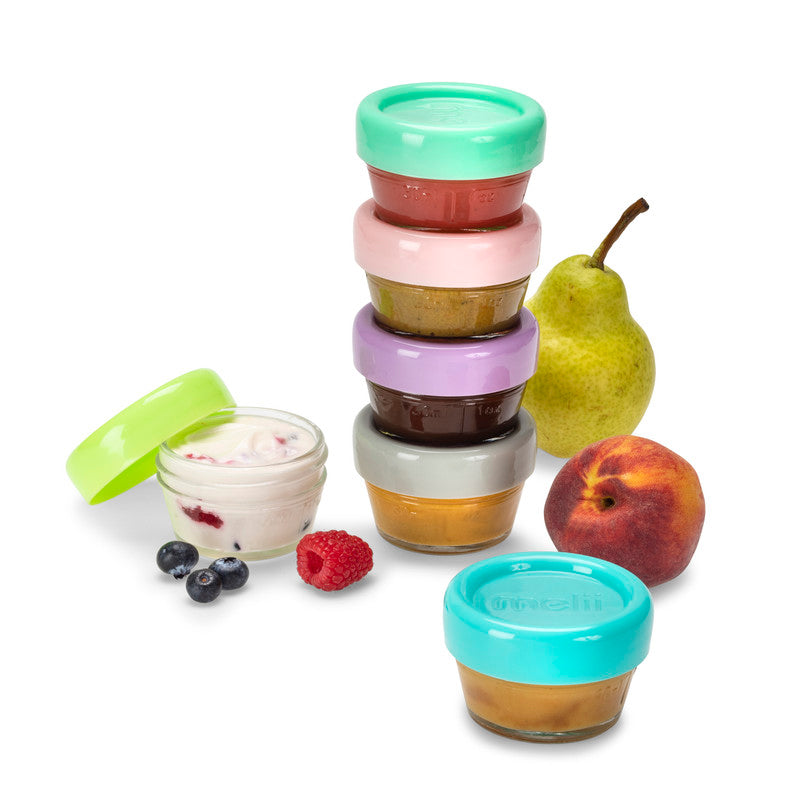 Melii Glass Food Storage Container 2oz - 6pcs - Laadlee