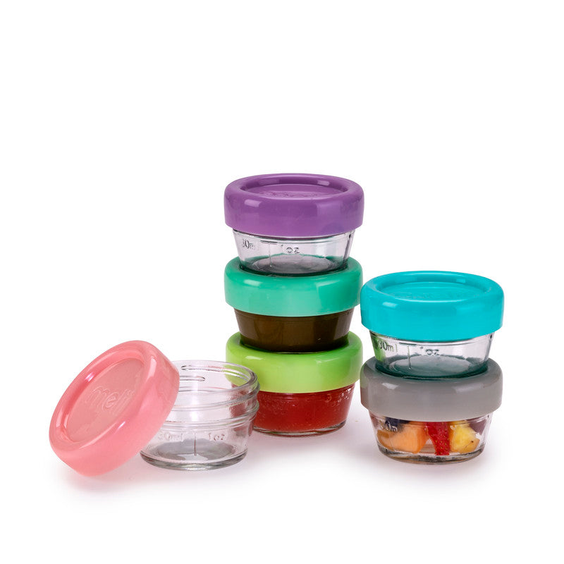 Melii Glass Food Storage Container 2oz - 6pcs - Laadlee