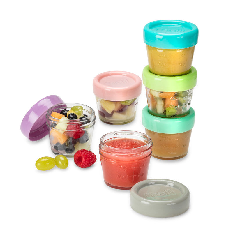 Melii Glass Food Storage Container 4oz - 6pcs - Laadlee