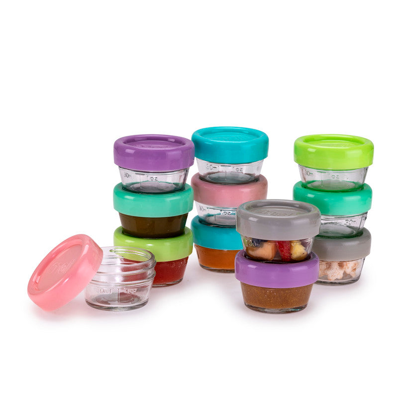 Melii Glass Food Storage Container 2oz - 12pcs - Laadlee