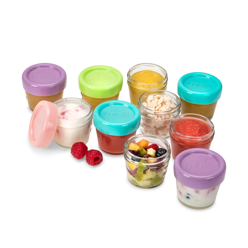 Melii Glass Food Storage Container 4oz - 12 pcs - Laadlee