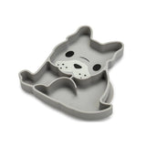 Melii Divided Silicone Suction Plate - Grey Bulldog - Laadlee