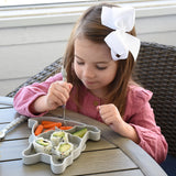 Melii Divided Silicone Suction Plate - Grey Bulldog - Laadlee