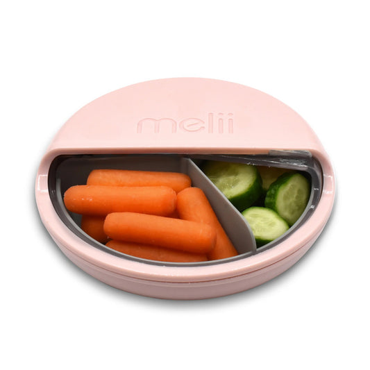 Melii Spin 3 Compartment Snack Container - Pink - Laadlee