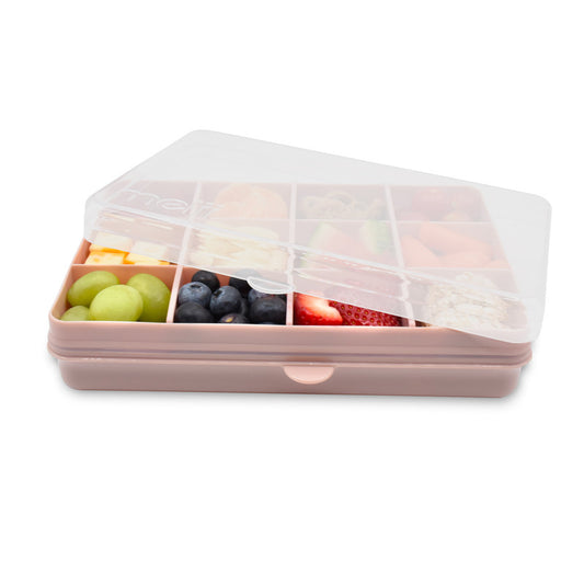 Melii Snackle Food Container With Removable Divider - Pink - Laadlee