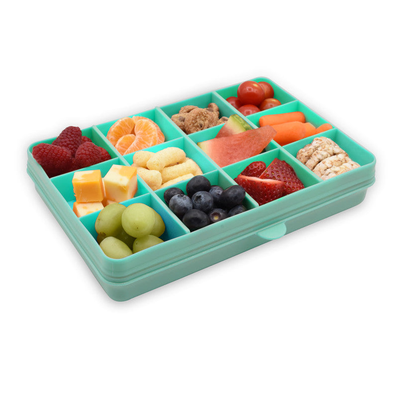 Melii Snackle Food Container With Removable Divider - Turquoise - Laadlee