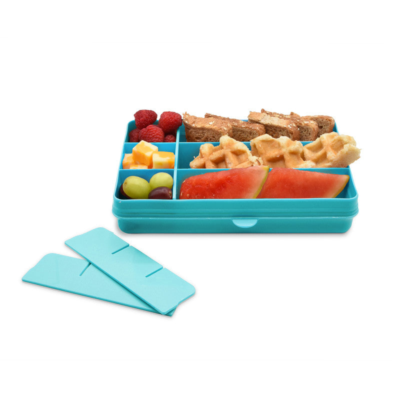 Melii Snackle Food Container With Removable Divider - Turquoise - Laadlee