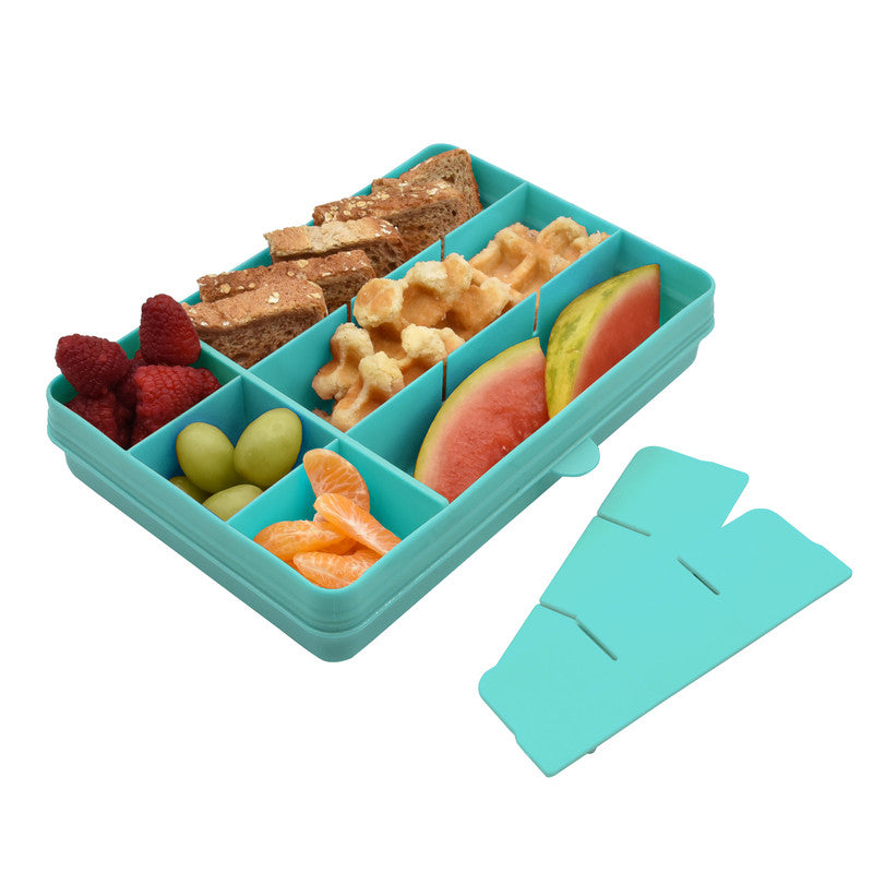 Melii Snackle Food Container With Removable Divider - Turquoise - Laadlee