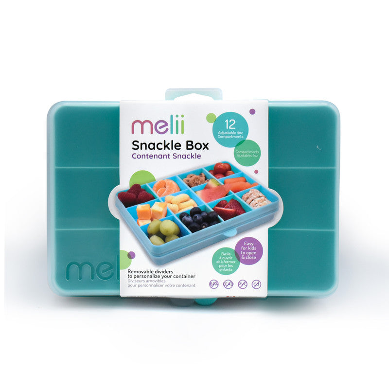 Melii Snackle Food Container With Removable Divider - Turquoise - Laadlee