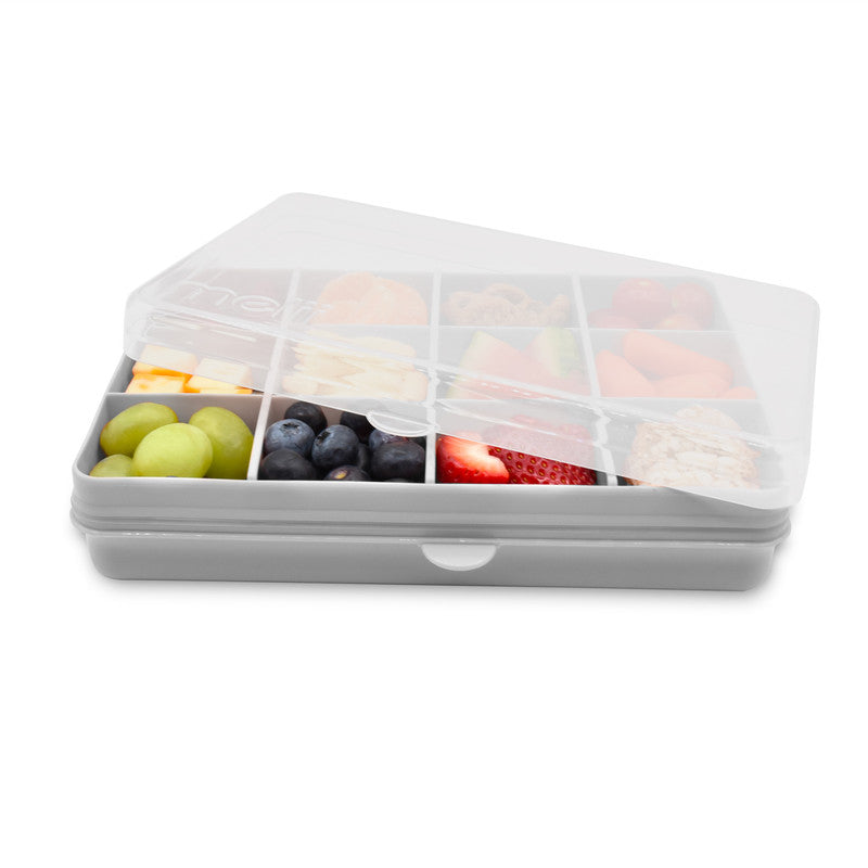 Melii Snackle Food Storage Container With Removable Divider - Grey - Laadlee