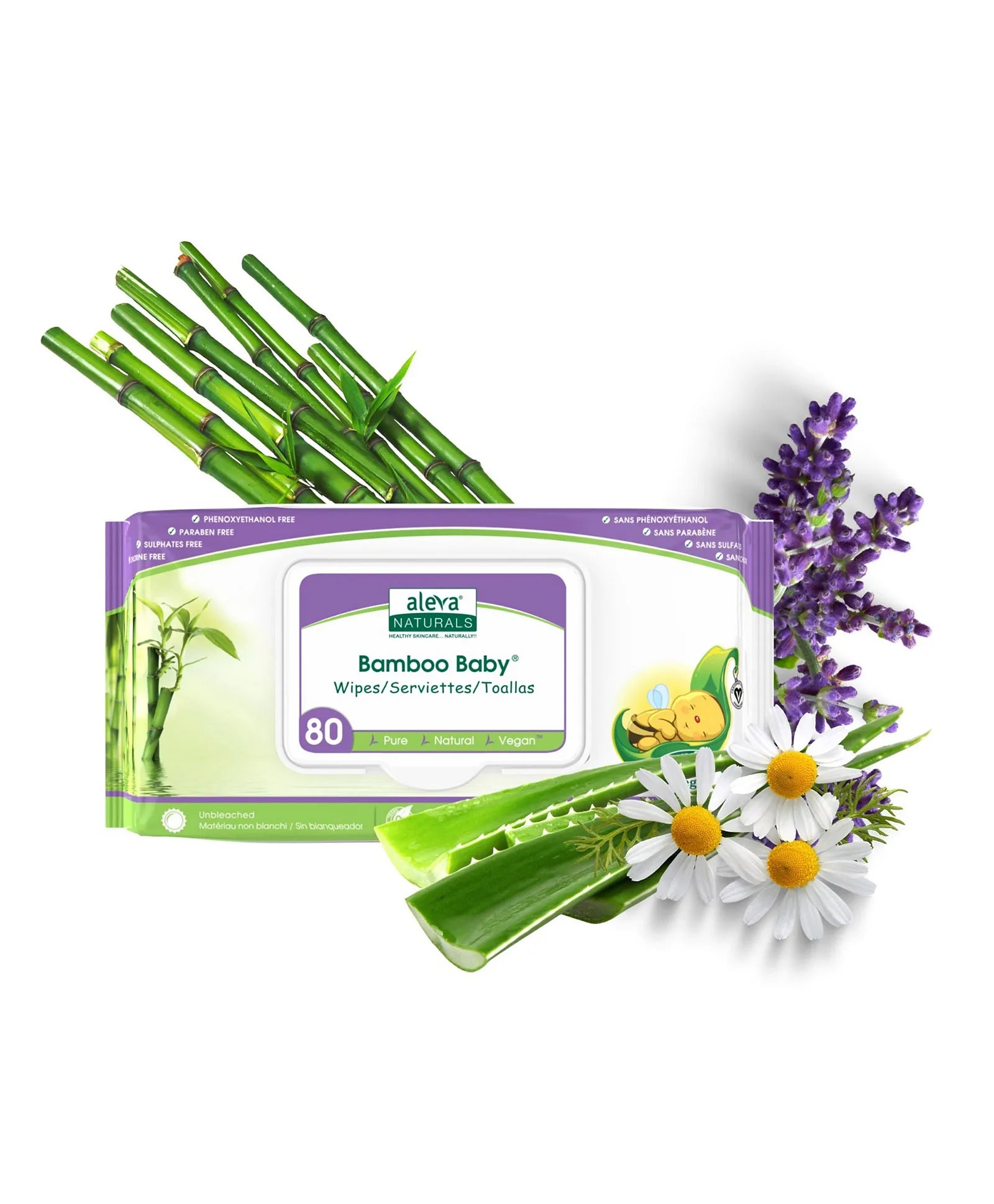 Aleva Naturals Bamboo Baby Wipes Club Pack - 240ct - Laadlee