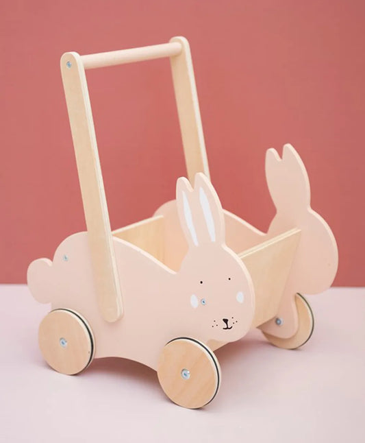 Trixie Wooden Push Along Toy - Mrs. Rabbit
