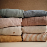Mushie Crib Sheet Medium Fog - Laadlee
