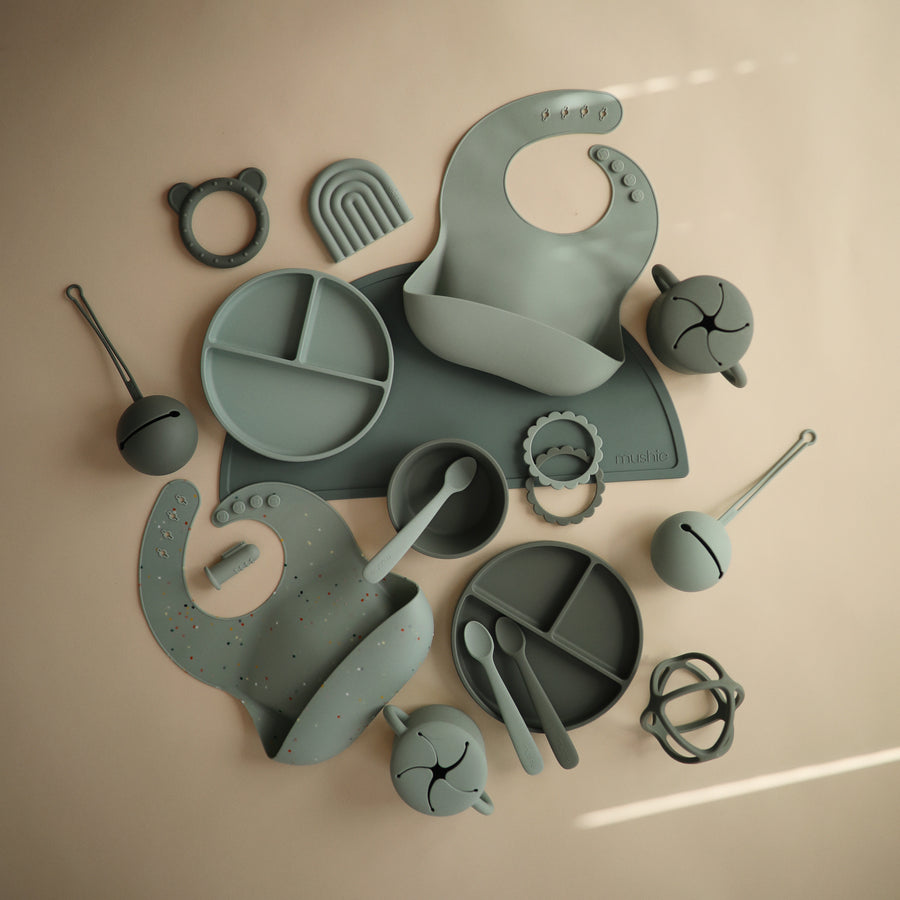 Mushie Silicone Snack Cup Cambridge Blue - Laadlee