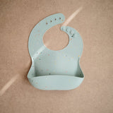 Mushie Silicone Bib Cambridge Blue Confetti - Laadlee