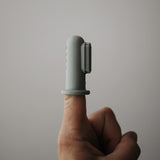 Mushie Finger Toothbrush Cambridge Blue/Shifting Sand - Laadlee