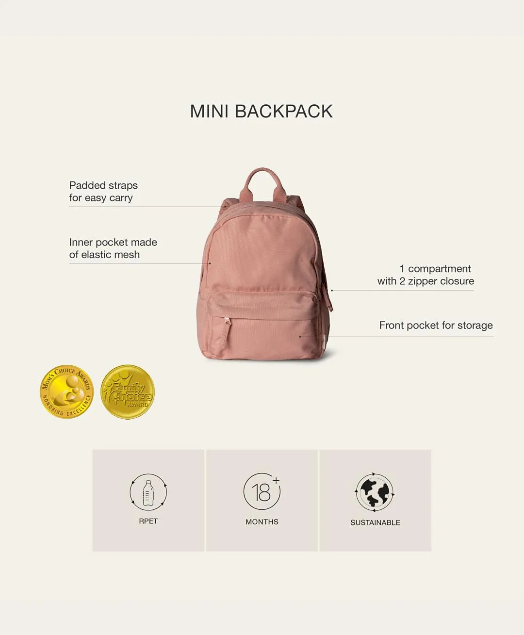 Citron Mini Backpack Ballerina -White