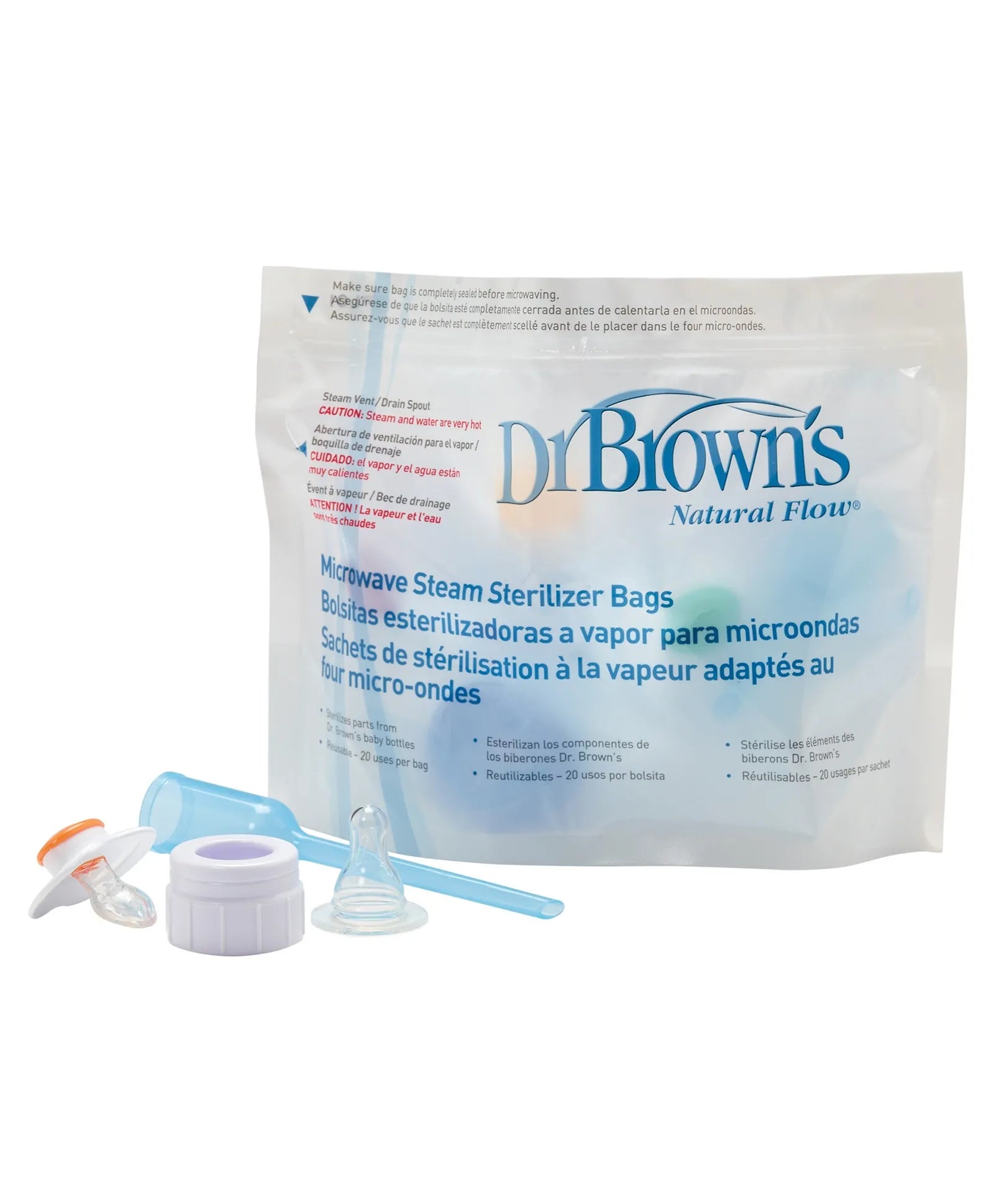 Dr. Brown's Microwave Steam Sterilizer Bag 5-Pack - Laadlee