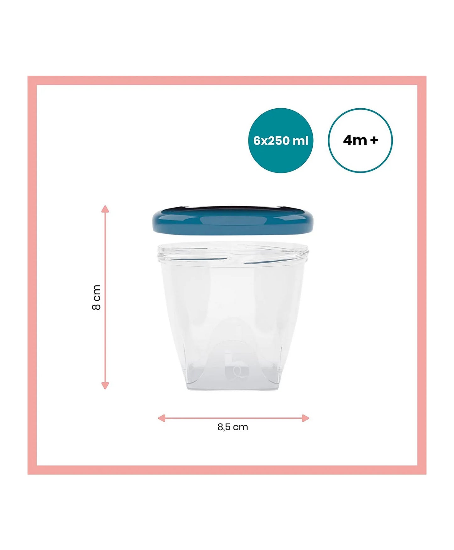 Babymoov Babybols Airtight Food Storage Containers 250ml - Pack of 6