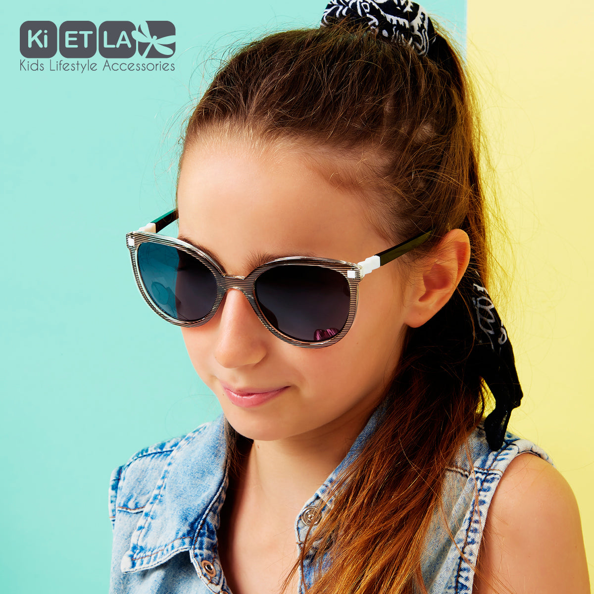 Ki ET LA Kids Sunglasses : Crazyg - Zag Butterfly - Stripe - Laadlee