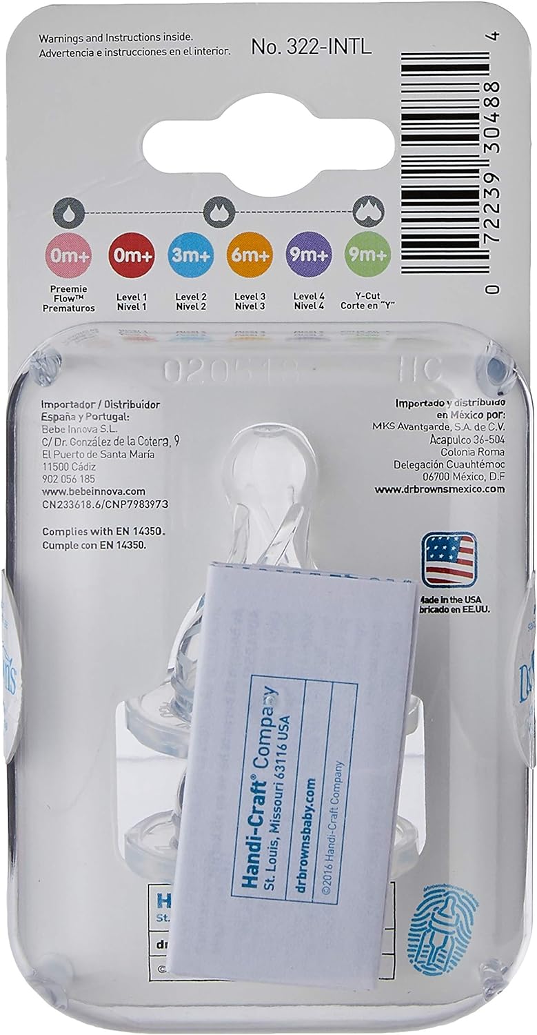 Dr. Brown's Level-2 Silicone Narrow Nipple - Pack of 2 - Laadlee