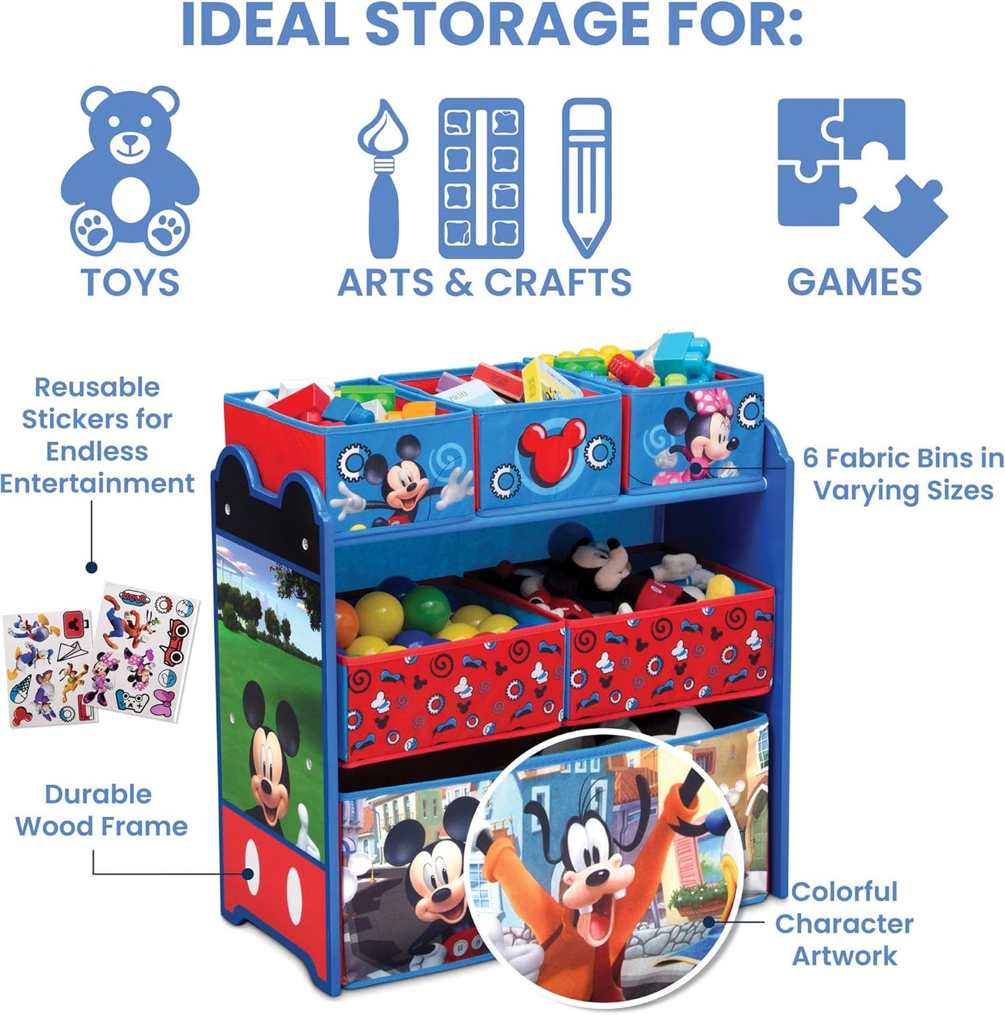 Delta Children Mickey Mouse Multi Bin Toy Organizer