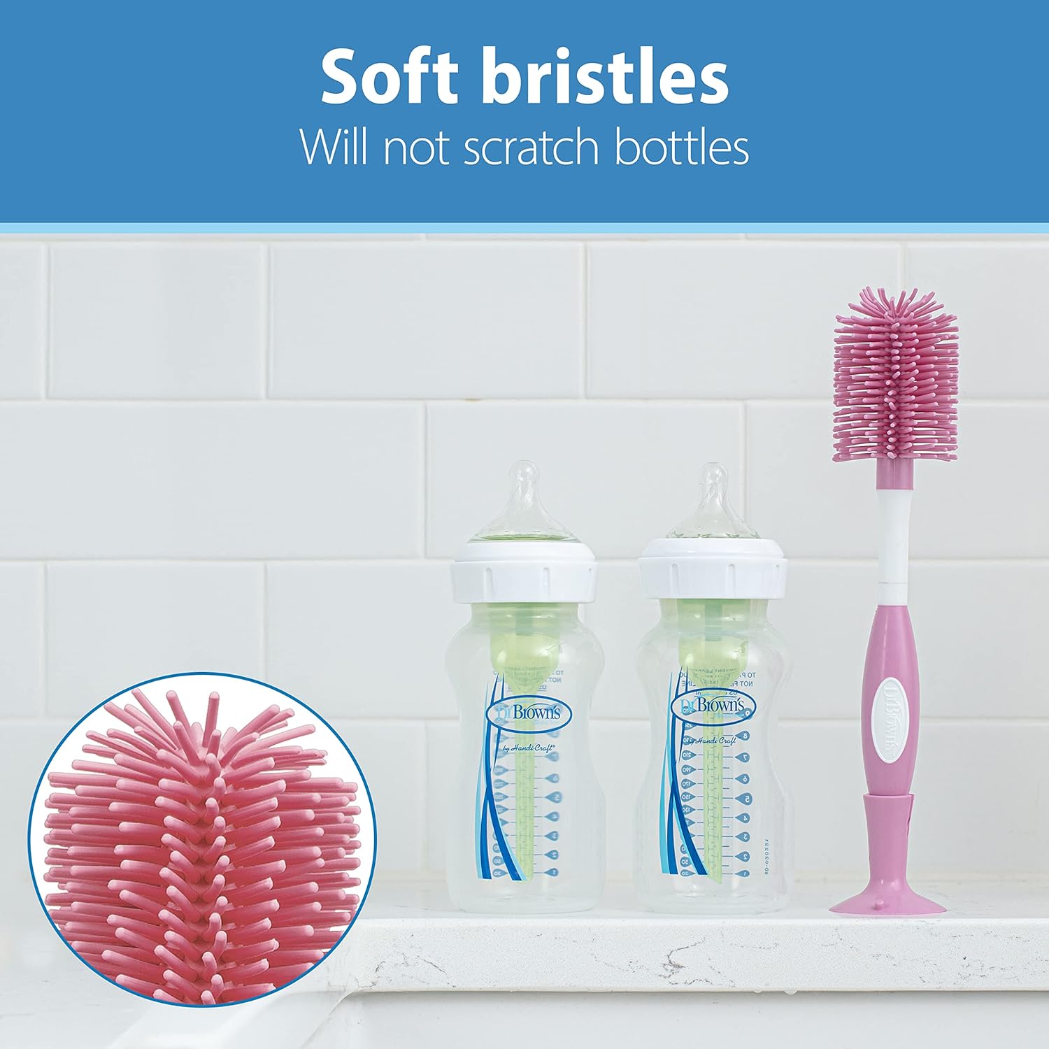 Dr. Brown's Soft Touch Bottle Brush - Pink - Laadlee