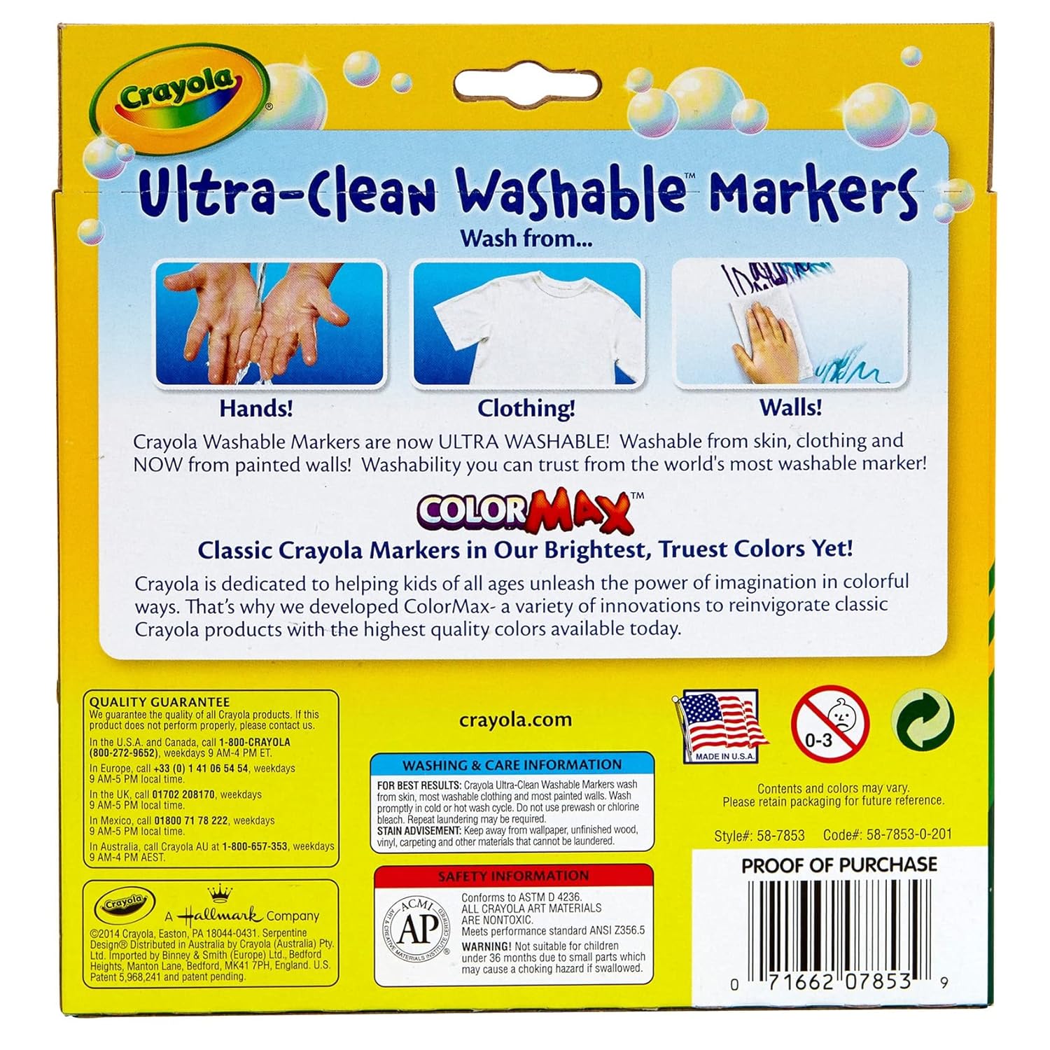 Crayola Ultra Clean Washable Bold Broad Line Markers - Pack of 10 - Laadlee