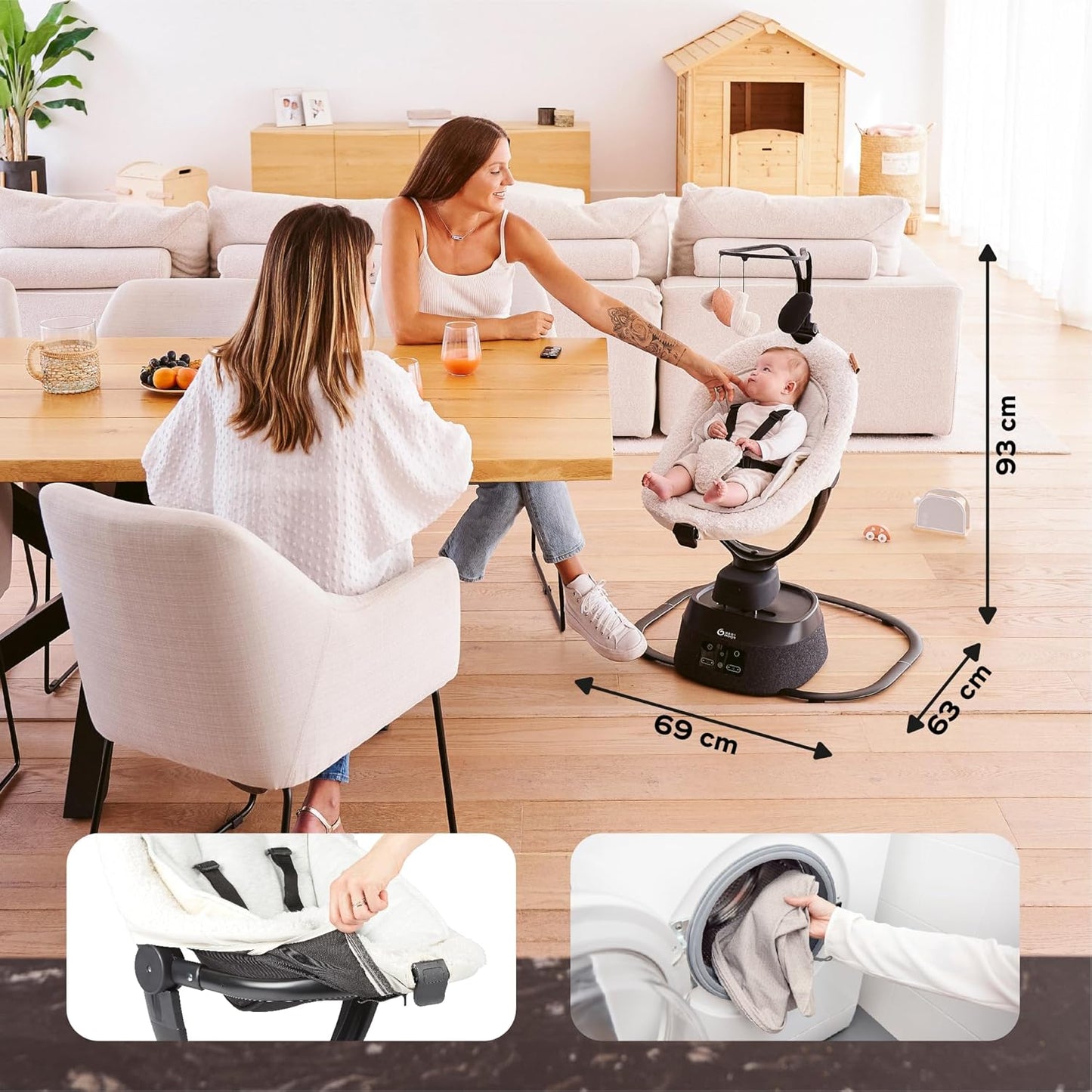 Babymoov Swoon Evolution Electric 360° Baby Bouncer, Rocker and Swing