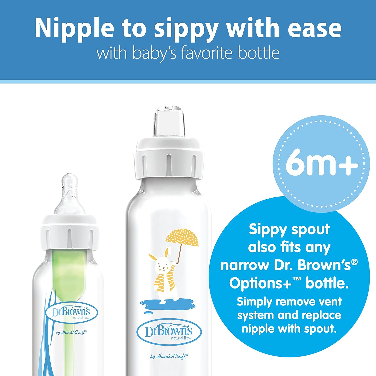 Dr. Brown's PP Narrow Sippy Spout Bottle - Bunny - 250ml - Laadlee