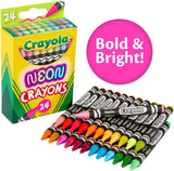 Crayola Neon Crayons - Pack of 24 - Laadlee