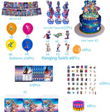 Brain Giggles Space Jam Movie Inspired Birthday Party Decoration Set - 52 Pcs